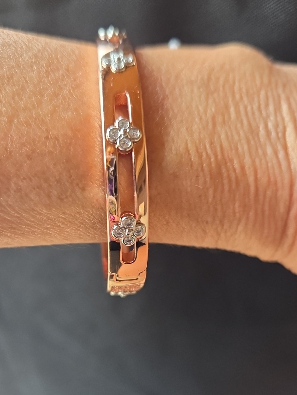 Park Lane Rotal Rose Gold Flower Crystal Bracelet